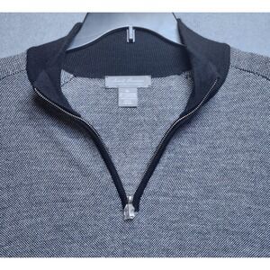 Daniel Cremieux 1/4 Zip‎ Pullover Sweater Mens Size XL Merino Wool Blend Black
